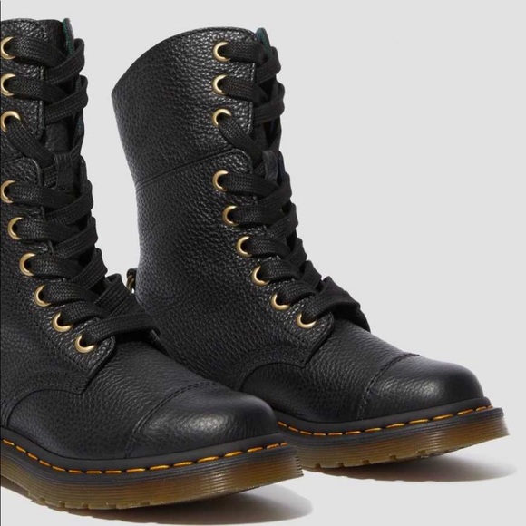 Dr MARTENS ALMILITA Black Leather Boots Size : 10 - Picture 7 of 15